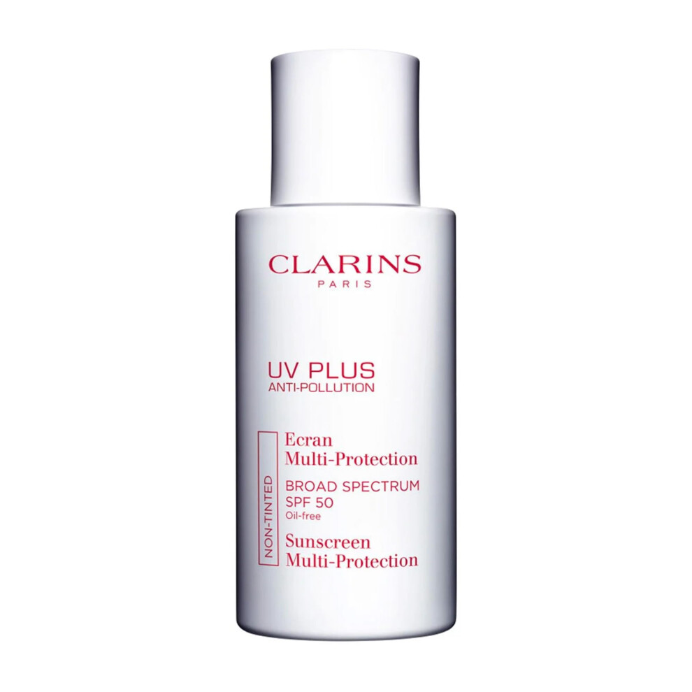 Clarins UV Plus Anti Pollution Sunscreen for Face | Broad Spectrum SPF 50 | Oil Free  No White Cast | UVA/UVB and Pollution Protection | Protective An