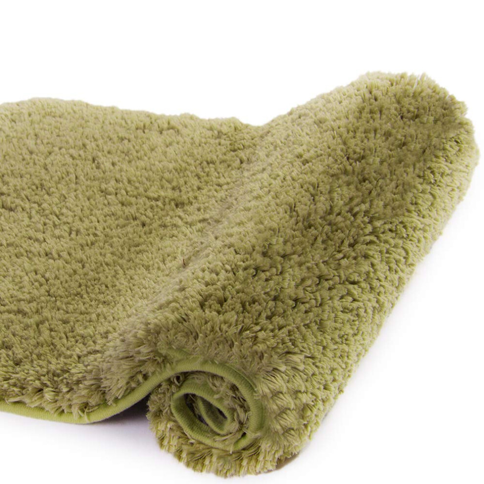 Tapis de bain Walensee pour salle de bain Tapis de salle de bain antid   rapant (20 x 32 vert olive) Tapis de salle de bain     poils longs en microf