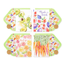 Tarjetas de Agradecimiento Papyrus con Sobres, Frutas y Verduras (20 Unidades)