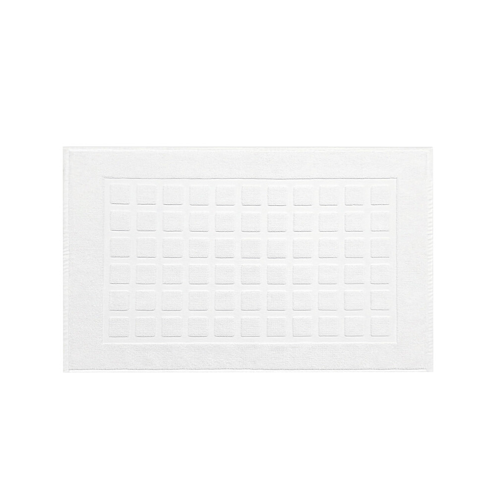 Tapis de bain Cotton Craft - Motif carreaux sculptés, 100 % coton, ultra absorbant, peu pelucheux, 1 000 g/m², luxueux, idéal pour la douche, le