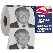 Gagster Donald Trump rolka papieru toaletowego-3 warstwy smieszne nowosc bibulka lazienkowa gag-200 arkuszy na rolke-prezenty-zart-prank prezent dla