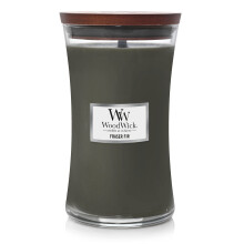Woodwick Large Timeglass Candle Fraser Fir - Premium Soy Blend Wax Pluswick Innovation Wood Wick lavet i USA