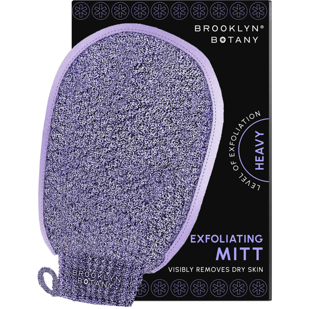 Brooklyn Botany Exfoliating Mitt For Bath And Shower - Heavy Duty Exfoliating Body Scrubber For Massage And Dead Skin Remover For Body - 1 Mitt