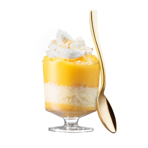 Gold Plastic Mini Dessert Spoons  Disposable Tiny Gold Spoons for Appetizers Tasting Posh Setting  4 inch 80 Count 1