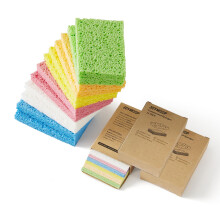 JOYMOOP Gecomprimeerde sponzen Cellulose Sponzen Keuken voor krasvrije afwas Huishoudelijke reiniging Scrub Natuurlijke sponzen Pack van 36 Kleurrijk