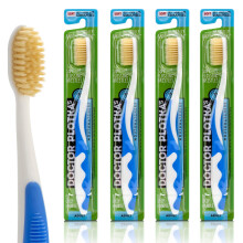 MOUTHWATCHERS Weiche Zahnseide-Zahnburste, 4er-Pack, blau, manuelle weiche Zahnburste fur Erwachsene, ultrarein, gut fur empfindliche Zahne und Z