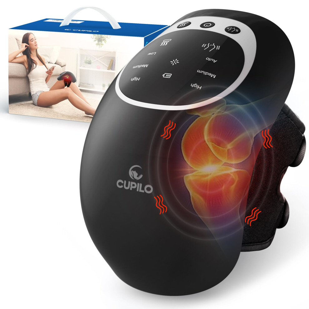 Cupilo Knee Massager With Heat - Heating And Vibrating Pain Relief Knee Massager For Arthritis Gift For Parents Friends