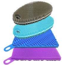 Siliconen sponzen voor de vaat - 4-pack dubbelzijdige siliconen schotelschrobber en spons - Food Grade silicium BPA-vrije siliconen schotelspons en h
