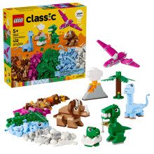 LEGO Classic Creatief dinosaurusspeelgoed - Bouwstenen speelgoed voor kinderen, jongens en meisjes vanaf 5 jaar - Leer- en educatief speelgoed voor k