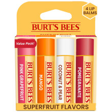 Burt's Bees Lip Balm - Ροζ Γκρέιπφρουτ, Μango, Coconut & Pear, Ρόδι, Χωρίς Τόνωση, Φυσική Προέλευση