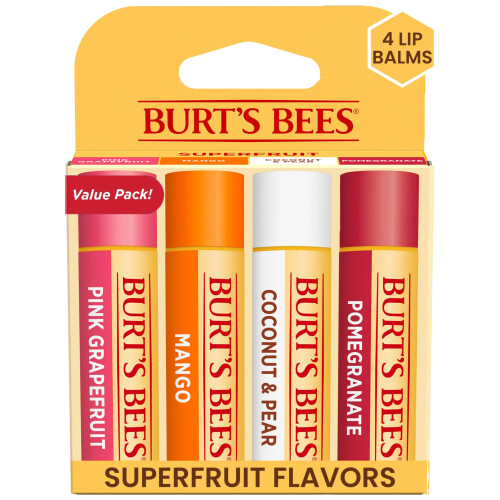 Burt's Bees Burt's Bees Lip Balm - Ροζ Γκρέιπφρουτ, Μango, Coconut & Pear, Ρόδι, Χωρίς Τόνωση, Φυσική Προέλευση