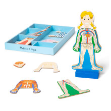 Melissa & Doug Magnetic Human Body Anatomy Leges?t med 24 magnetiske stykker og opbevaringsbakke