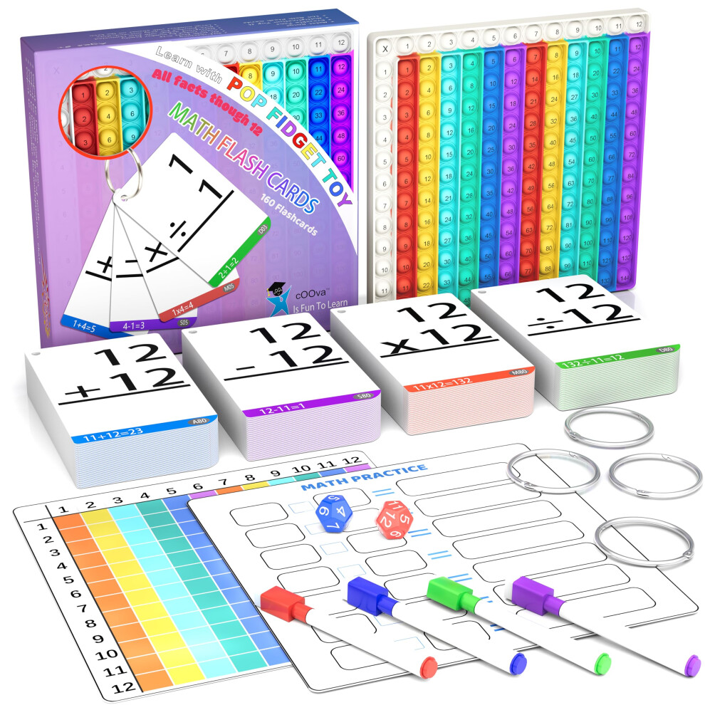 Multiplication Division Addition & Subtraction Math Games - Flash Cards for Kids Ages 4-8 - Times Tables Kindergarten to 5th Grade