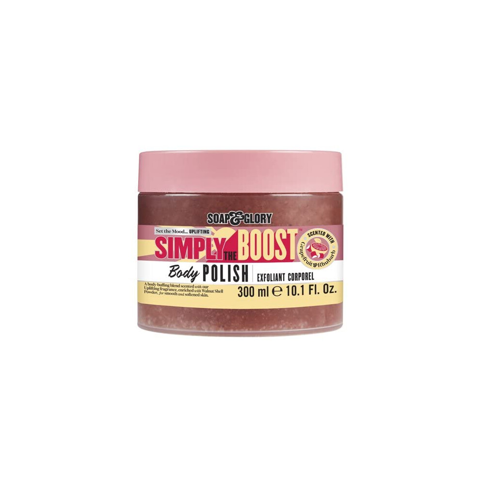 Soap & Glory Simply The Boost Exfoliating Body Scrub - Smoothing & Buffing Body Scrub - Body Polish with Vitamin B5  Vitamin C  & Vitamin E (300ml)