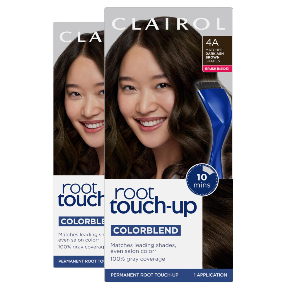 Clairol Root Touch-Up by Nice'n Easy Permanent Hair Dye  4A Dark Ash Brown Hair Color  Pack of 2