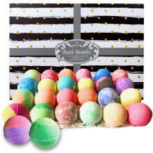 Badebomben-Geschenkset fr Frauen und Mnner. 24 luxurise Badebomben, einzeln verpackt in einer Gropackung. Feuchtigkeitsspendende Bio-Badebomb