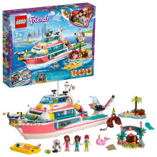 LEGO Friends Rettungsboot 41381, Spielzeugboot-Bausatz mit Mini-Puppen und Spielzeug-Meeresbewohnern, Rettungsspielset, enth lt Narwalfigur, Scha