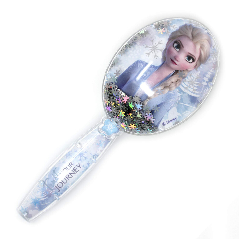 Elsker Hende Silver Frozen 2 Girls Snowflake Confetti Hair Brush - Ages 3+