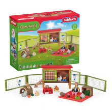 Schleich Little Pets Playset - Farm Friends Picnic Set with Girl, Pet Shelter, Toys, Food and Accessories, Miniature Animals, 26-Piece Kids Toy