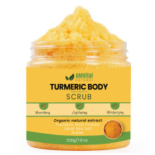 AMVital Scrub Corpo alla Curcuma - Scrub Naturale Fatto a Mano per Corpo, Viso, Mani e Piedi - Scrub Corpo Naturale per la Cura della Pelle per D