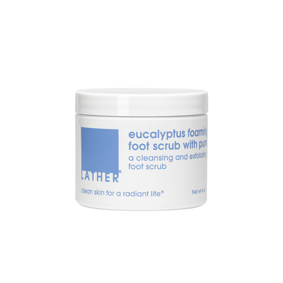 Lather Foot Scrub With Pumice Stone - Gentle Exfoliating Foaming Foot Scrub For Skin - Cracked Heel Repair For Smooth Soft Feet - Pedicure Foot Spa |