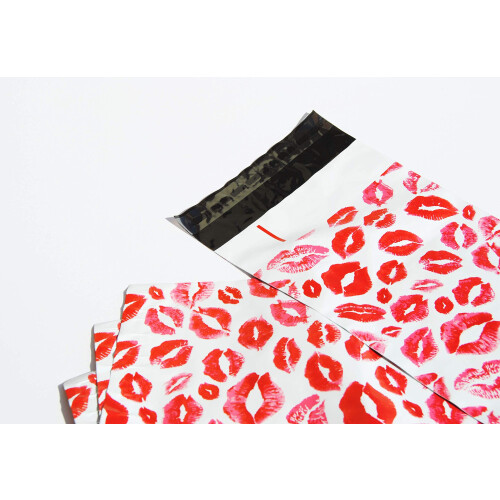 Lips Poly Mailers Rode Kussen voor Make-Up Lipgloss Lippenstift Zelfafsluitende Envelop 1