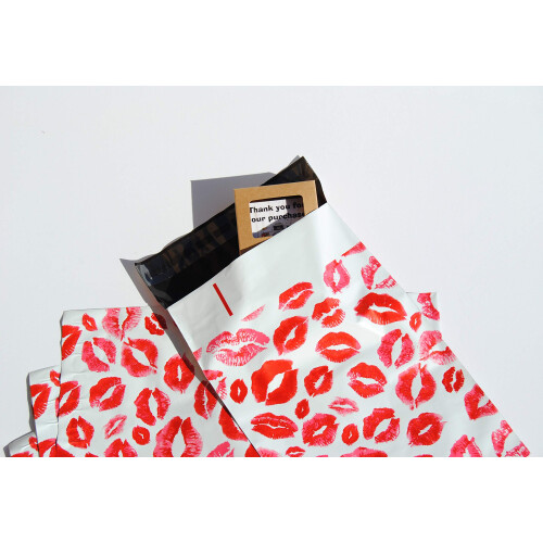 Lips Poly Mailers Rode Kussen voor Make-Up Lipgloss Lippenstift Zelfafsluitende Envelop 2