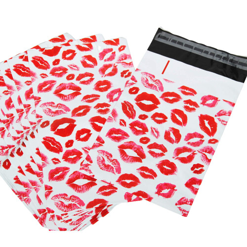 Lips Poly Mailers Rode Kussen voor Make-Up Lipgloss Lippenstift Zelfafsluitende Envelop