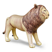 Jet Creations 36 Long Inflatable Male Lion Toy Desert Tan Lion King of Africa with Mane Realistic Animal Figure for Safari Jungle Party Decoration