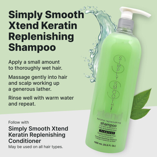 Shampoo Tropical Repositor de Queratina Simply Smooth Xtend 33.8 Oz. 1
