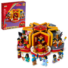 Lego Lunar nyrstraditioner 80108 Byggnadssats; Presentleksak fr barn i ldern 8 och uppt; Byggnadsuppsttning med 6 festliga scener och 12 min