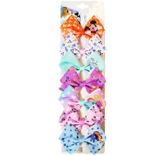 Disney 100 - Haaraccessoires Cadeauset - Disney Haarelastiekjes - 7-delige 4-inch strikbundel - Haarelastiekjes voor meisjes - Verschillende print op
