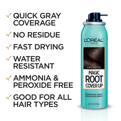 L’Oréal Paris L'Oreal Paris Root Cover Up Σπρέι για Γκρίζα Μαλλιά Σκούρο Καφέ 2 Oz (Σετ 2) 1