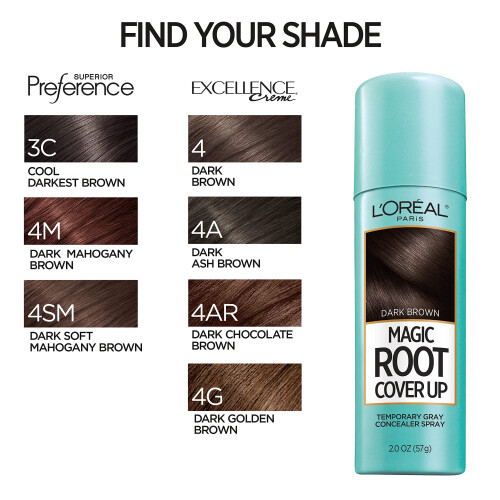 L’Oréal Paris L'Oreal Paris Root Cover Up Σπρέι για Γκρίζα Μαλλιά Σκούρο Καφέ 2 Oz (Σετ 2) 2