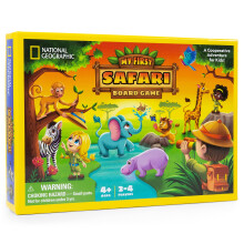 NATIONAL GEOGRAPHIC My First Safari Board Game for Kids 4-6 - Animal Game for Kids & Adults  Cooperative Fun Perfect for Family Game Night  Kids Board