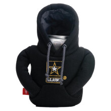 Puffin - The Hoodie Sweatshirt - Ge?oleerde 12 oz blikjeskoeler I bierfles en frisdrankblikje isolator Houd drankjes en dranken koud - US Army Zwart/