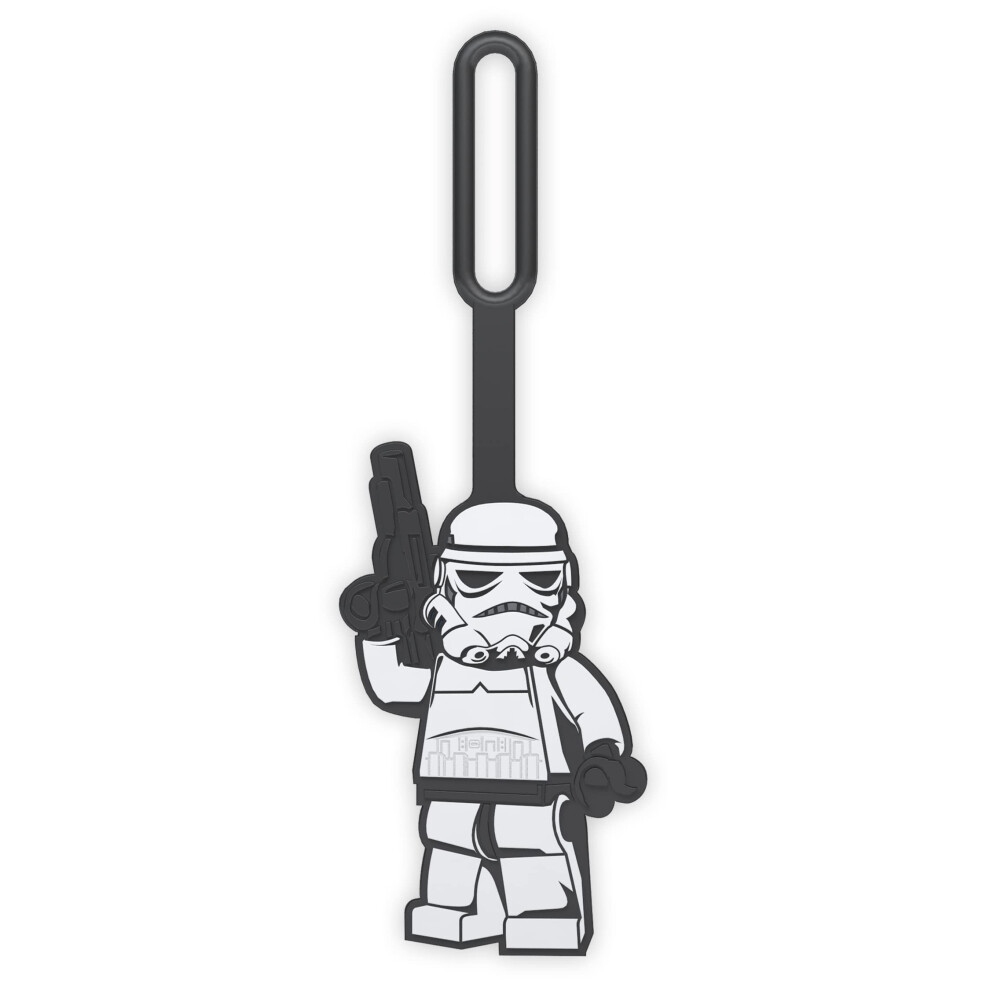 LEGO Star Wars Silicone Luggage Tag for Travel Suitcase Backpack - Stormtrooper (52235) Writable Surface on Back for ID Identification.