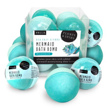 Hallu Mermaid Gro   e Badebombe, Duft: Zitruspfingstrose und Amber, 140 g, 8 St   ck