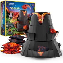 NATIONAL GEOGRAPHIC Volcano Bean Bag Toss Backyard Game Set - 5 Games Bean Bags for Tossing Yard Games for Kids Outdoor Games Patio Games (Am
