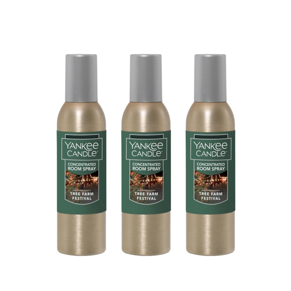 Yankee Candle Concentrated Air Freshener Room Spray  Odor Eliminator for Home  Bathroom  Tree Farm Festival  1.5 Oz (Pack of 3)
