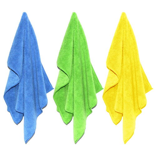 POLYTE Microfiber Cleaning Towel (16x24 in  18 Pack  Blue Green Yellow) 1