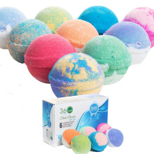 360Feel Badebomben-Geschenkset, 6 groe, in den USA hergestellte Badebomben  Hergestellt mit therischem l  Natrliche Bio-Badebomben  Gesche