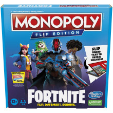 Hasbro Gaming Monopoly Flip Edition: Spolocenská hra Fortnite pre vek 13 rokov Hra inšpirovaná videohrou Fortnite Spolocenské hry pre tínedžerov