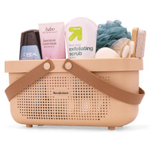 Brookstone BKH1634, Grote Draagbare Douche Caddy met Zachte Siliconen Handgreep, Badkamer Organizer