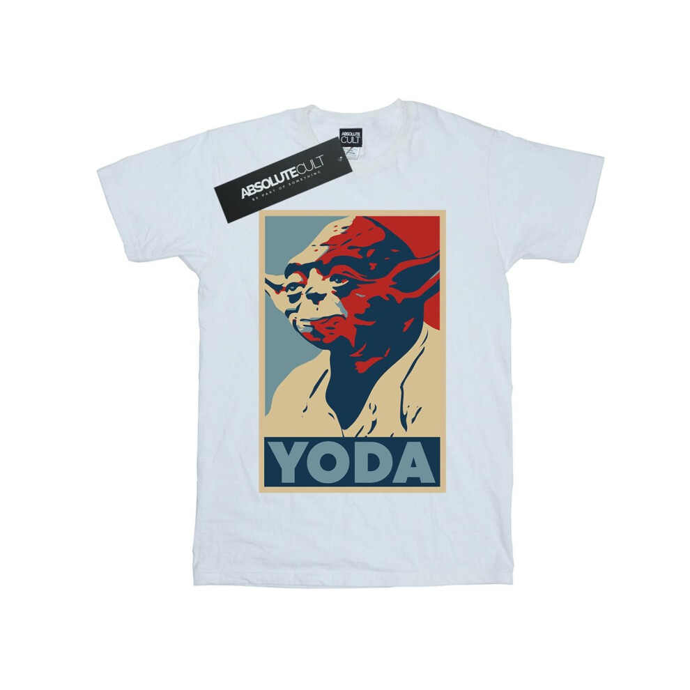 (9-11 Years, White) Star Wars Boys Yoda Poster T-Shirt