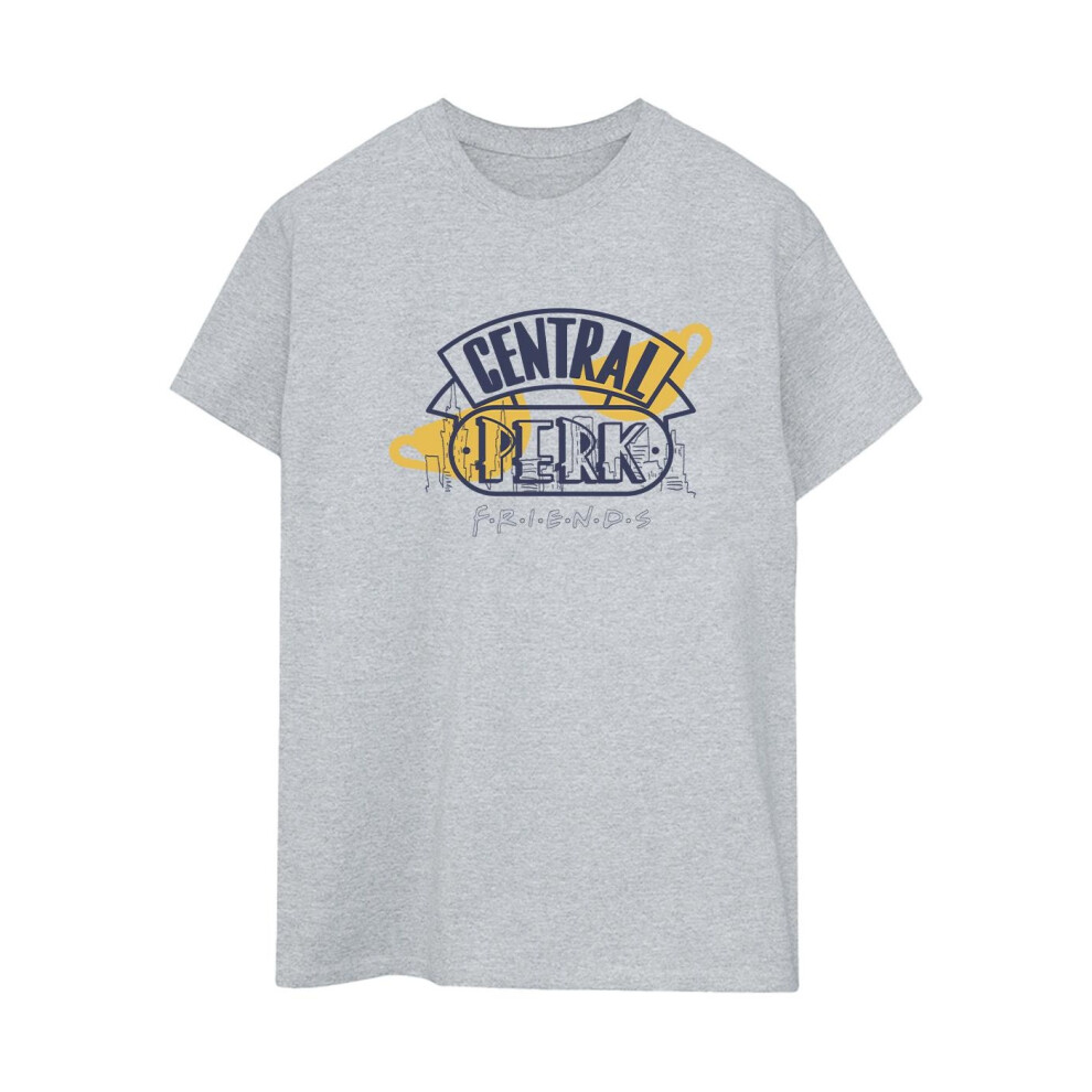 (3XL, Sports Grey) Friends Womens/Ladies Central Perk Cotton Boyfriend T-Shirt
