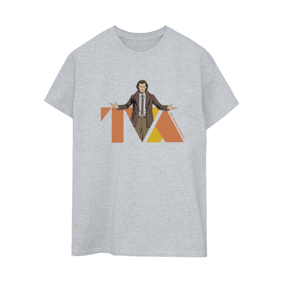 (M, Sports Grey) Marvel Womens/Ladies Loki TVA Pose Cotton Boyfriend T-Shirt