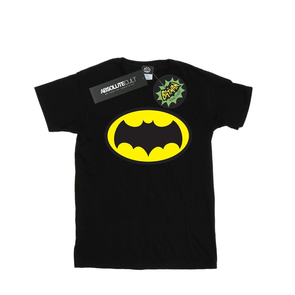 (12-13 Years, Black) DC Comics Boys Batman TV Series Logo T-Shirt