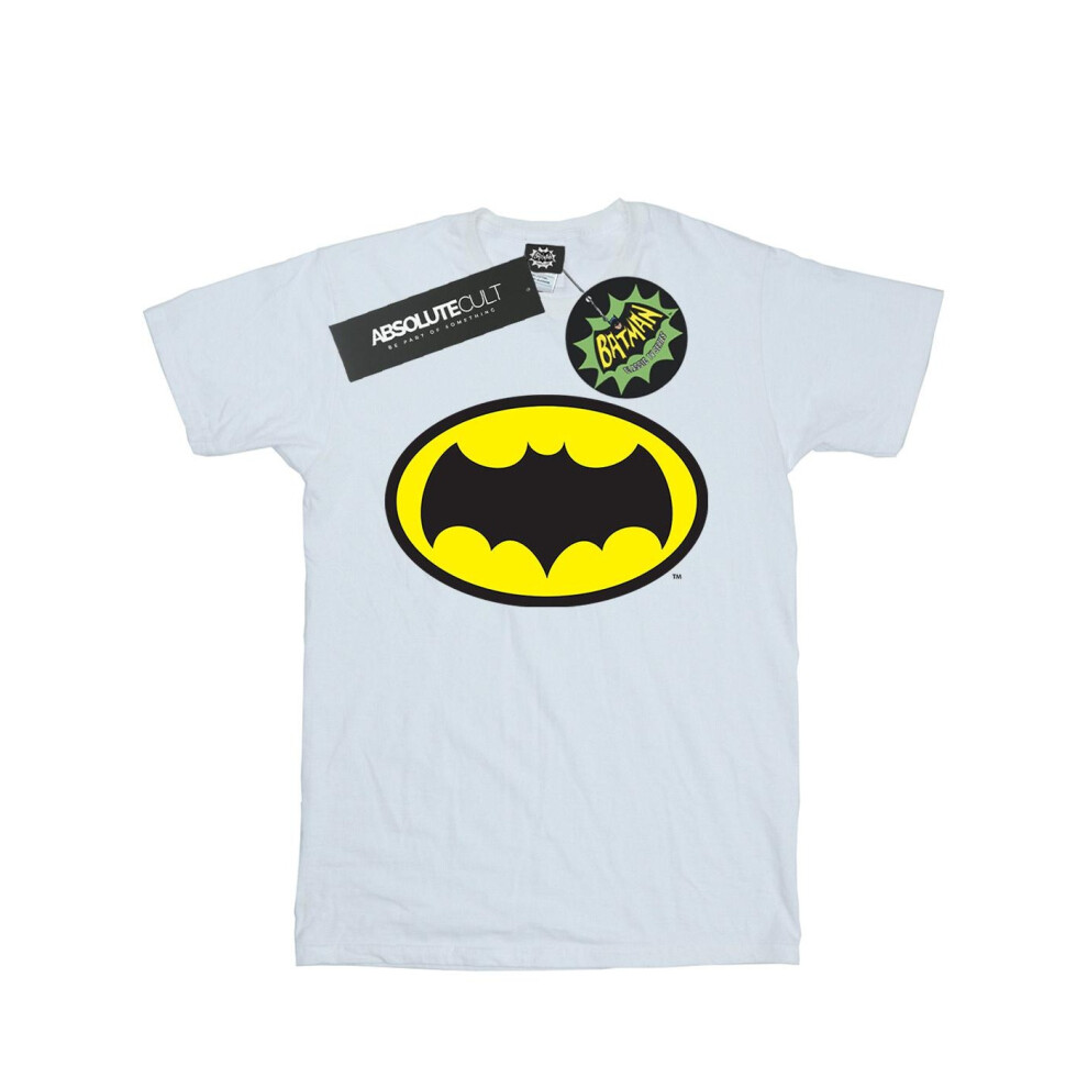 (7-8 Years, White) DC Comics Boys Batman TV Series Logo T-Shirt