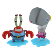 NECA Bob l'   ponge | Lot de 2 figurines de collection sous licence officielle     l'   chelle 12,7 cm, exclusivit    Amazon, M. Krabs et Pearl